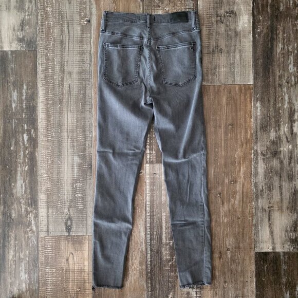 Madewell Raw Hem Light Wash Black 10" High Rise Skinny Jeans Size 28 - Picture 2 of 9